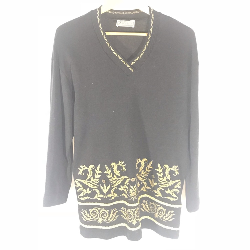 Vintage Knitted Dress with Gold Baroque - Picture 2 of 8